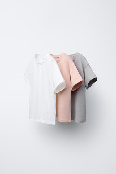 PACK TRES CAMISETAS LISAS - Piedra vigoré de Zara