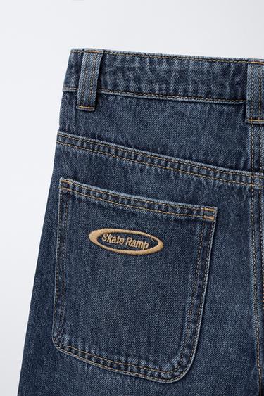 WIDE FIT DENIM BERMUDA SHORTS - Blue by Zara - Image 3