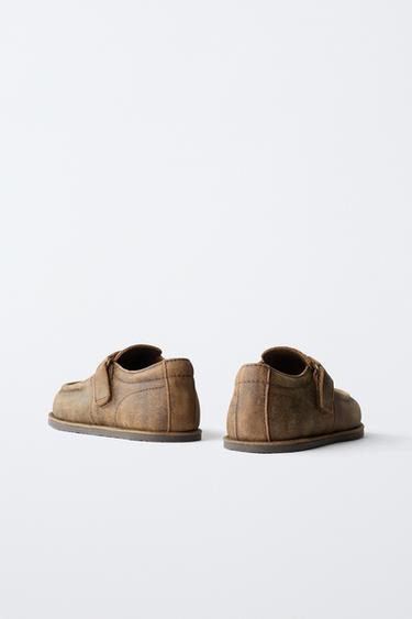 LEATHER SHOES WITH BUCKLE - Brown by Zara - Image 4