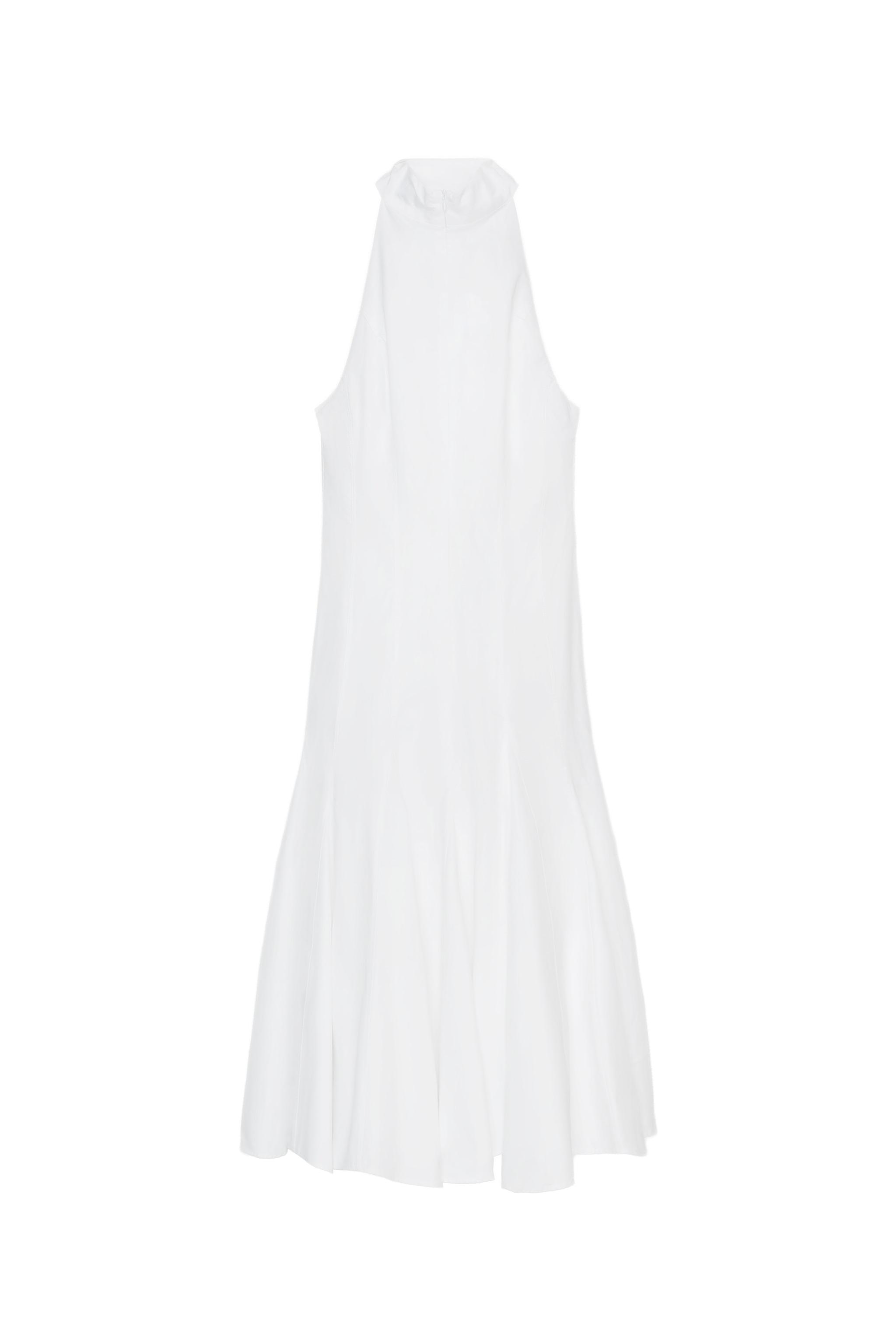Zara - Godet Halter Midi Dress - White - M - Woman Zara - Godet Halter Midi Dress - White - M - Woman