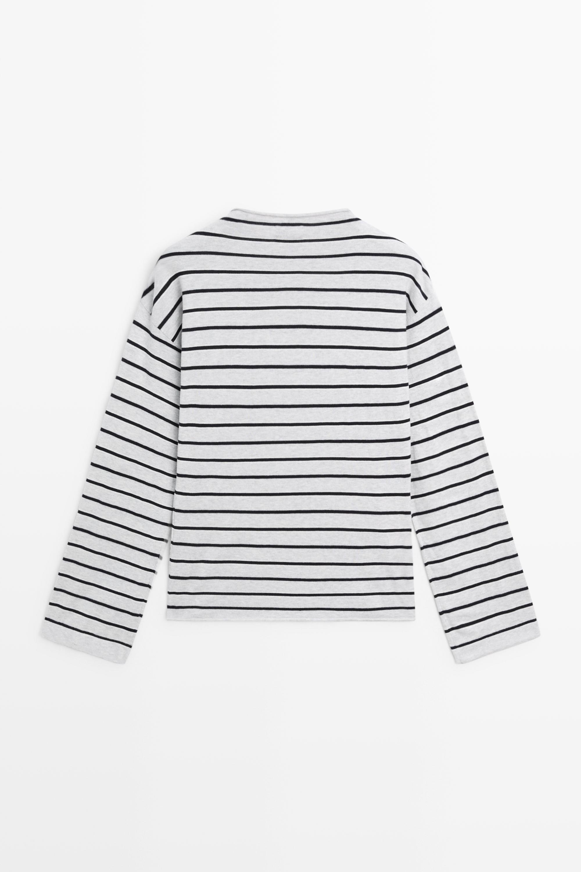100% cotton striped knit sweater
