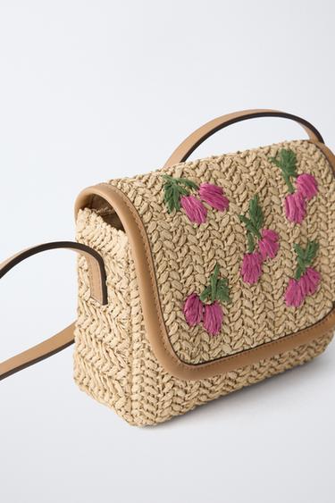 SAC BANDOULIÈRE RAFIA CERISES - Rose de Zara - Image 2