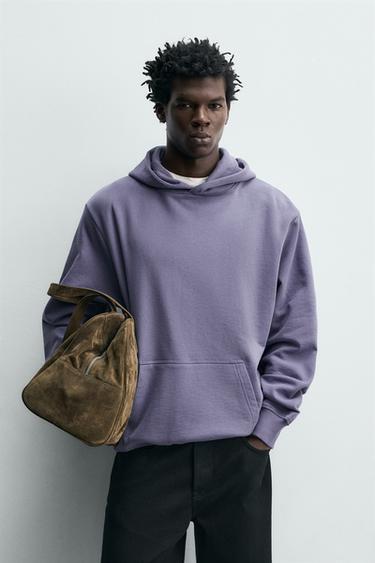 Zara 基本款連帽運動衫 - 淺灰色