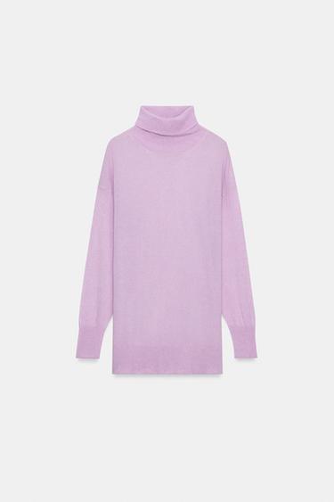 JERSEY CON LANA CUELLO SUBIDO - Lila de Zara