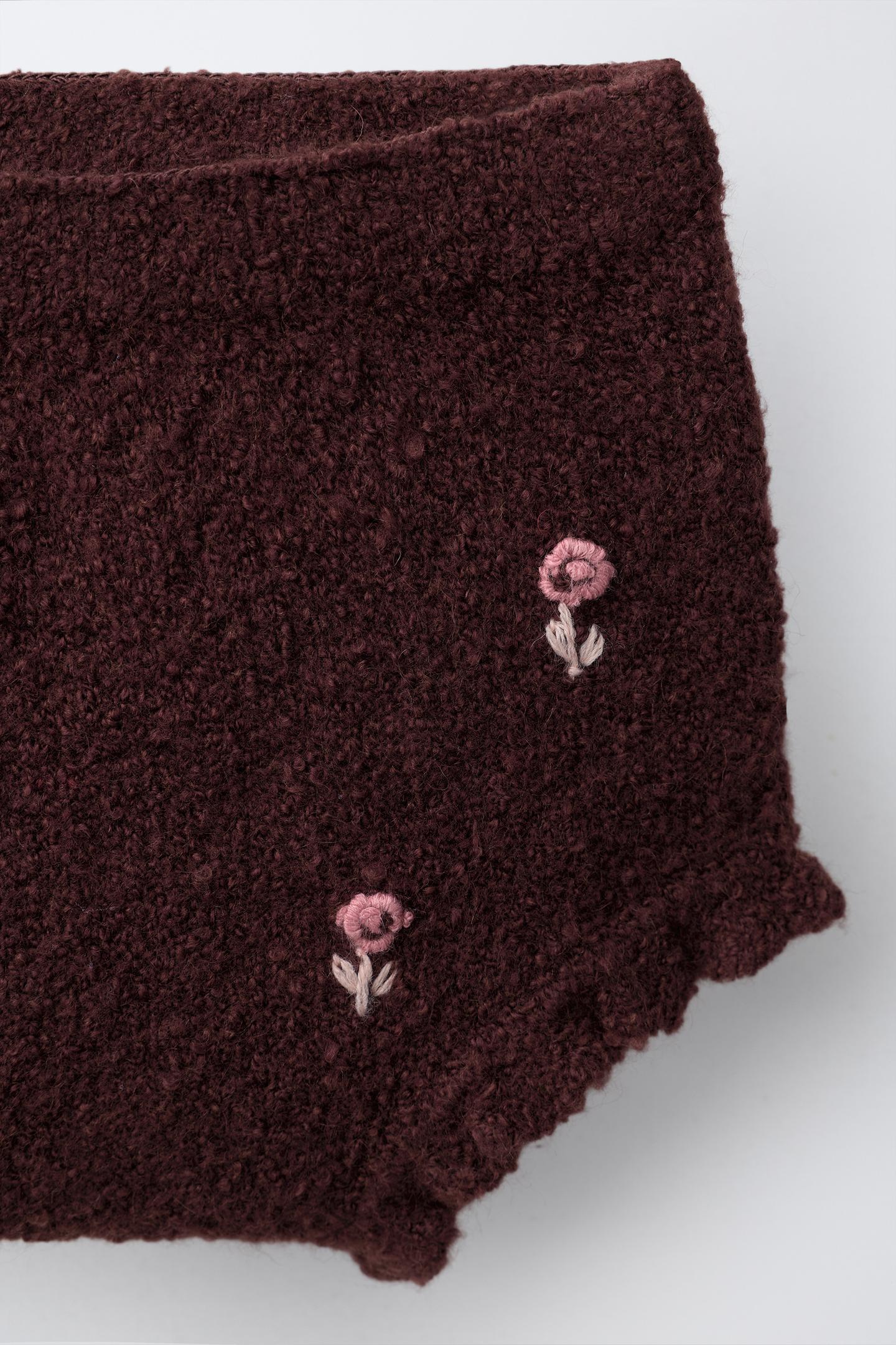 Трусы-брифы Knit Detail для детей, оборки — Zara, цвет: Тёмный бордовый — фото 4