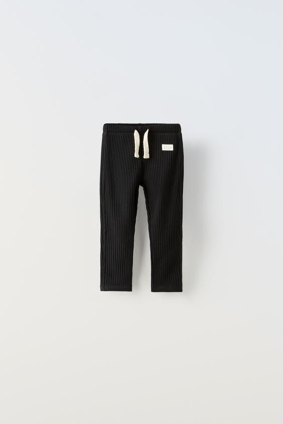 ЛЕГИНСЫ В РУБЧИК С НАШИВКОЙ — ЧЕРНЫЙ от Zara — изображение 0