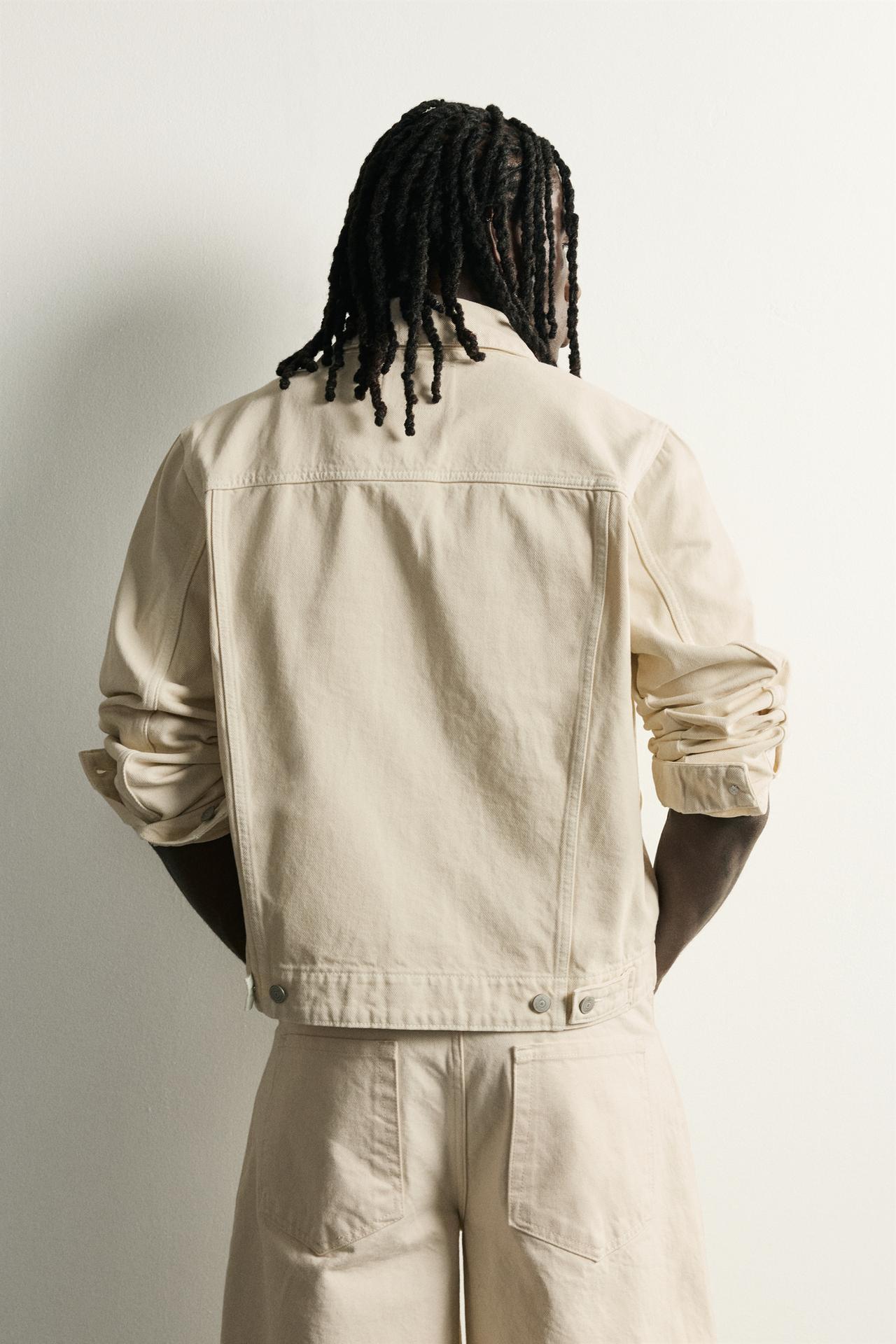 BASIC DENIM JACKET — Oyster-white