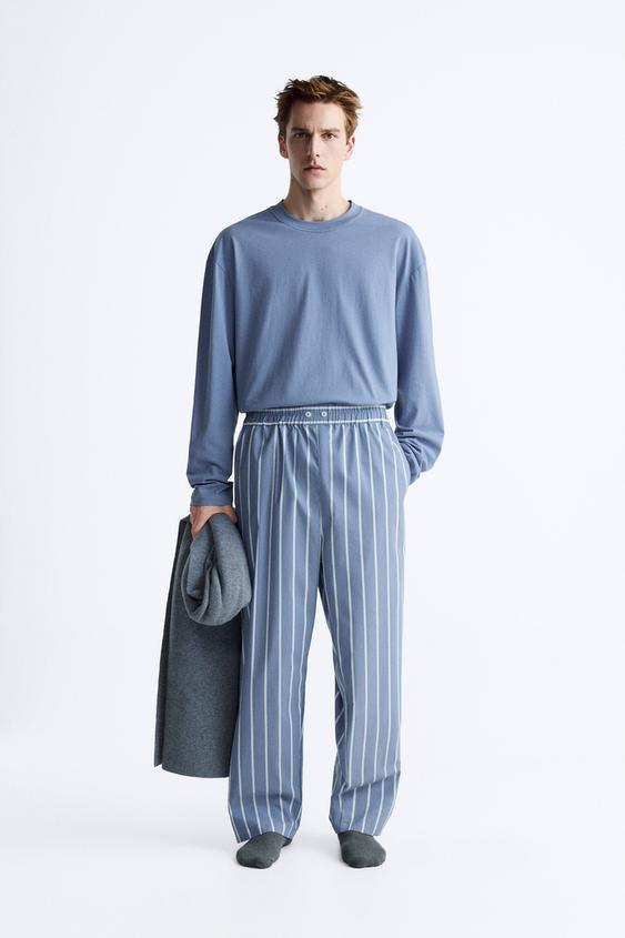 PAKKE MED PYJAMAS MED KONTRAST himmelblå ZARA Danmark