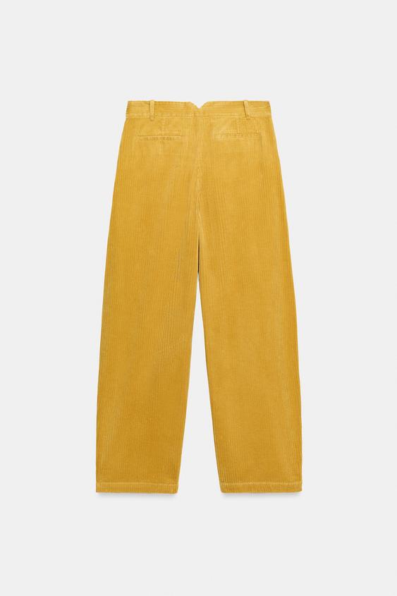 PANTALON EN VELOURS CÔTELÉ ZW COLLECTION - Jaune de Zara - Image 12