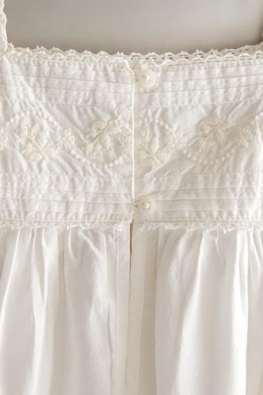 EMBROIDERED NIGHTDRESS - White by Zara - Image 3
