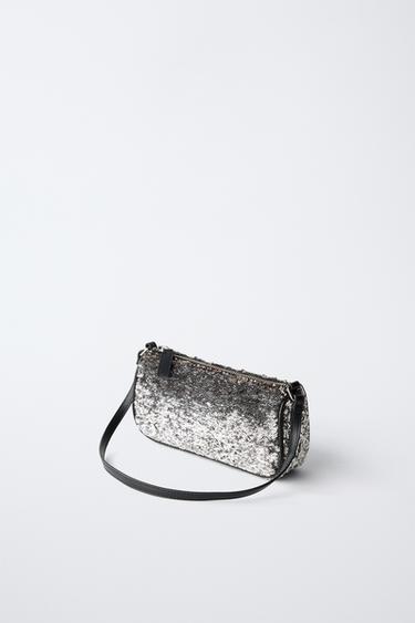 SEQUIN SHOULDER BAG - Silver by Zara - Image 1