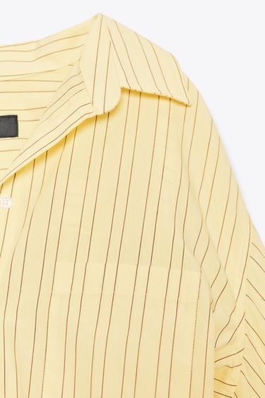 OVERSIZE STRIPED POPLIN SHIRT - Yellow by Zara - Image 5