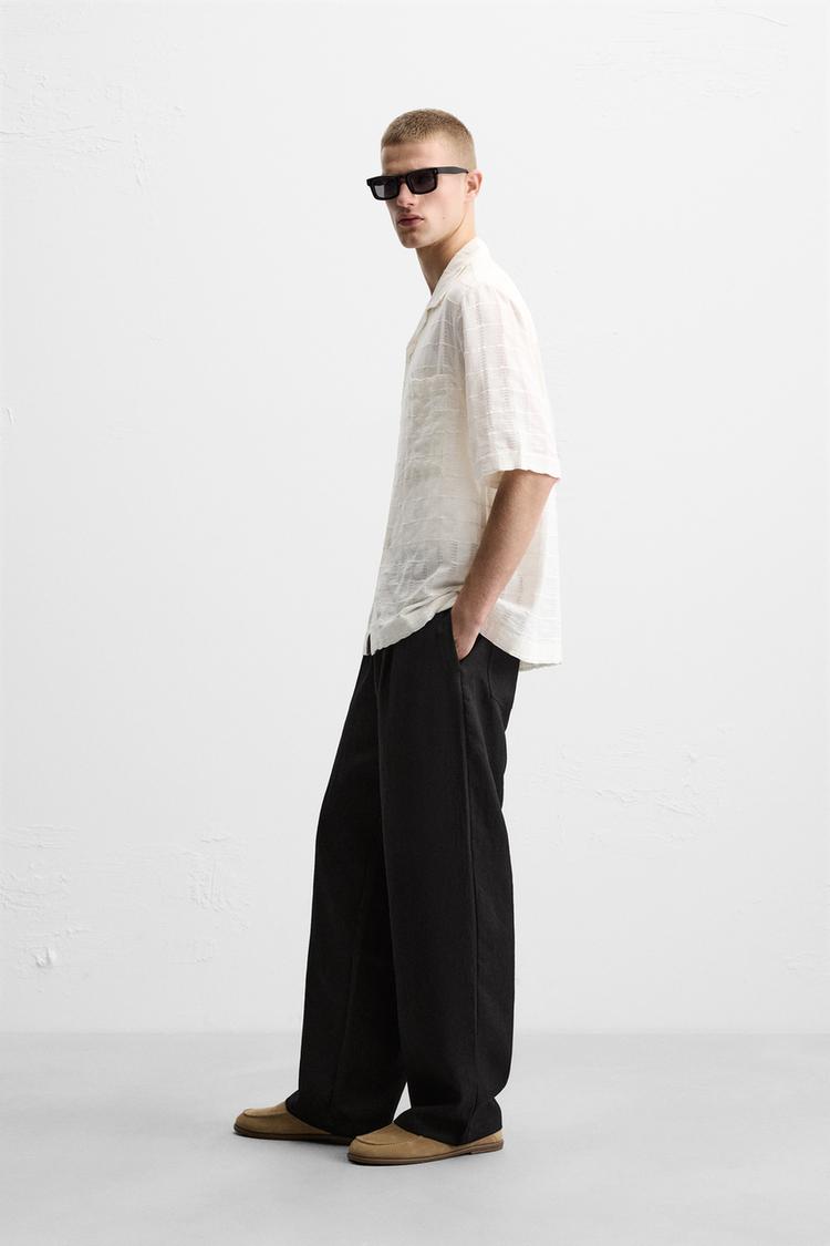 OPENWORK TEXTURED SHIRT