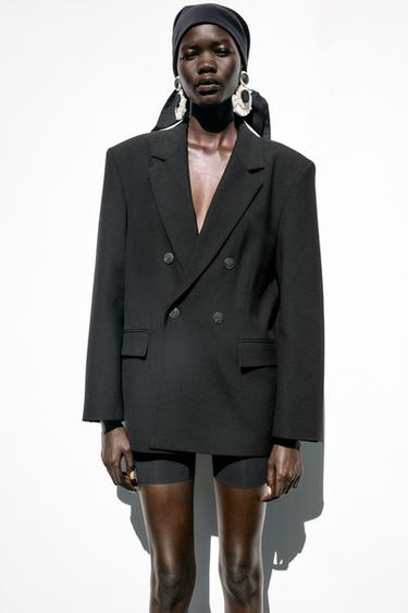 OVERSIZE BLAZER WITH SHOULDER PADS - Black by Zara - Image 1