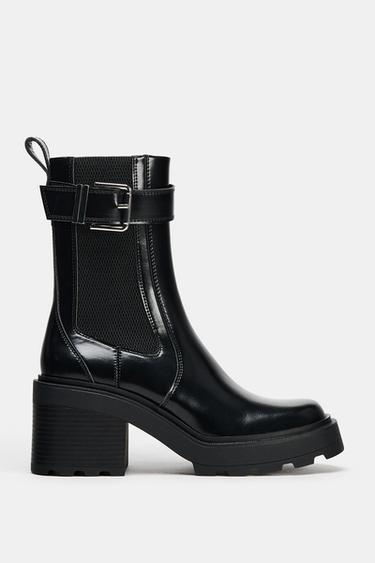 BOTÍN TACÓN HEBILLA CHELSEA - Negro de Zara