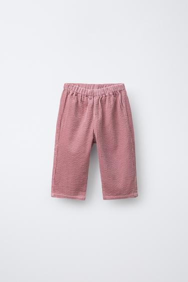 WIDE WALE CORDUROY TROUSERS - Pink by Zara