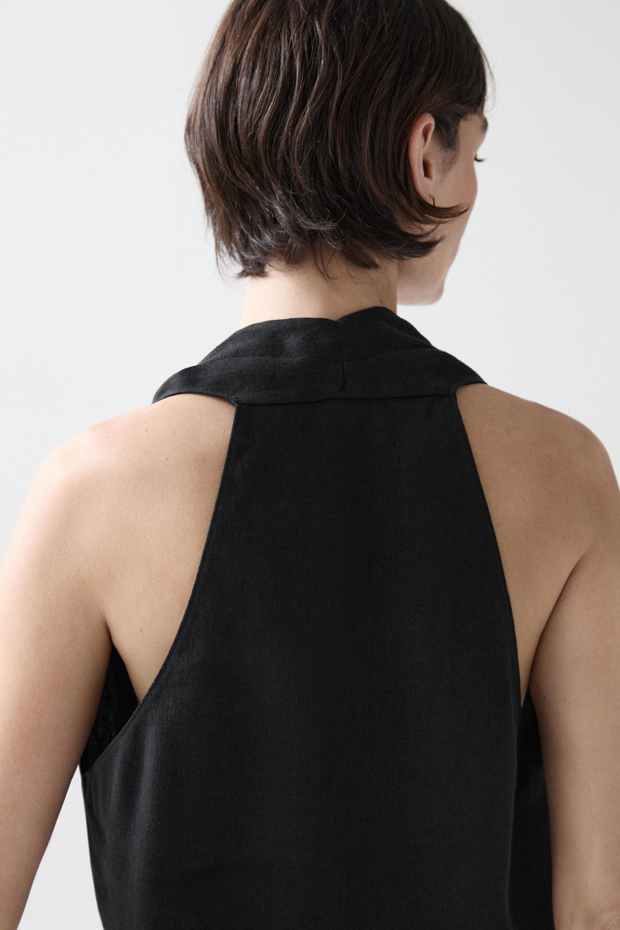 Draped surplice top with corset belt detail