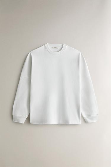 SWEAT EN COTON - Blanc cassé de Zara - Image 0