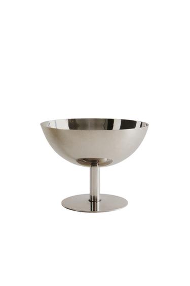 SILVER STAINLESS STEEL SHORT WINE GLASS - Silver by Zara