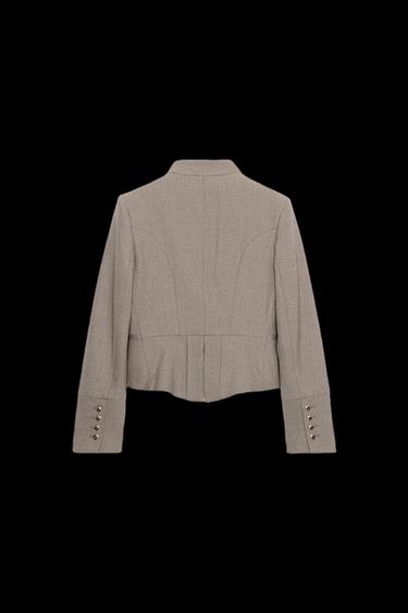 TAILLIERTER BLAZER MIT REVERS UND KNÖPFEN - grau-beige von Zara