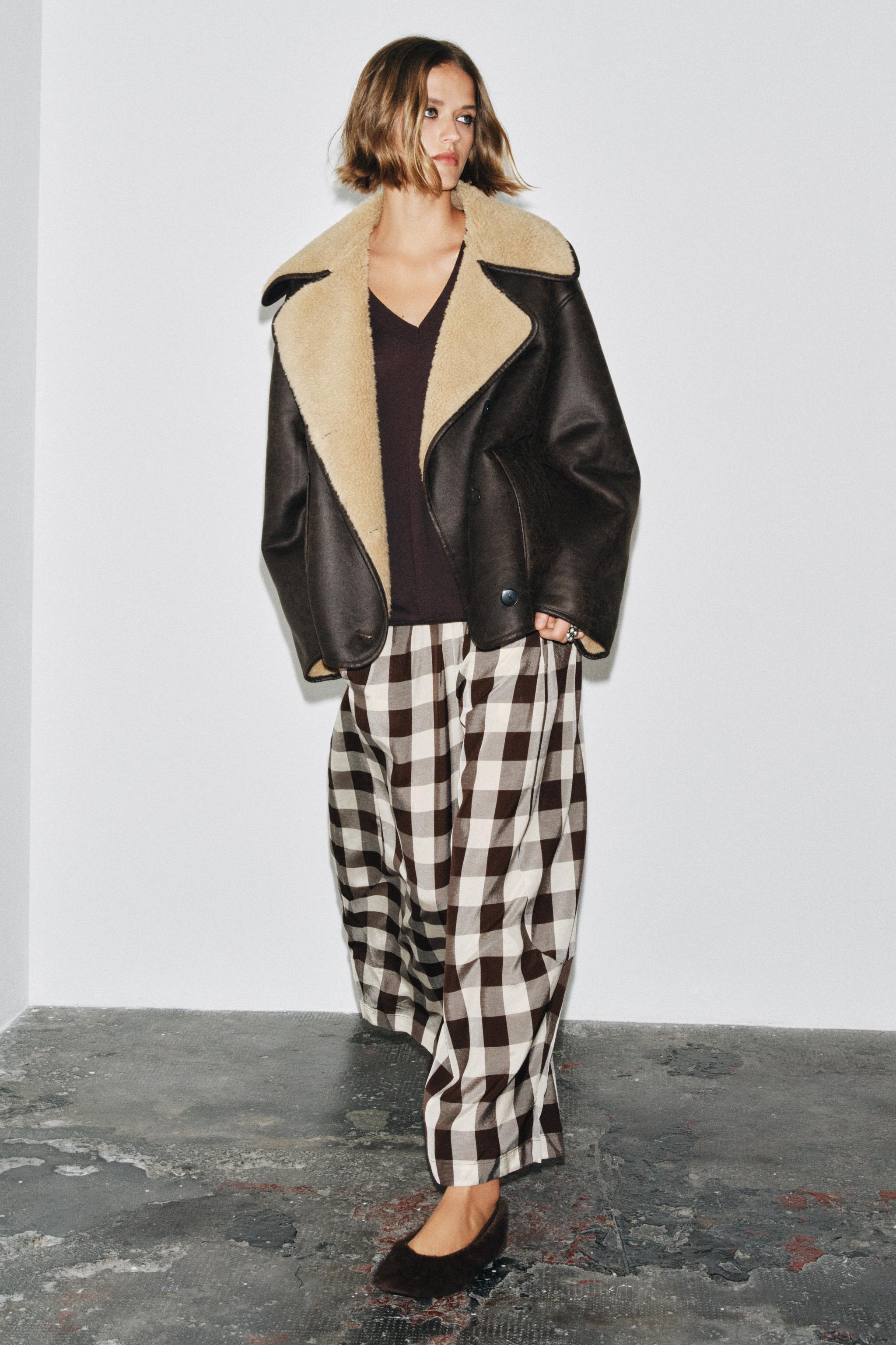 ZARA ダブルフェイス ボア ショートライダース 新品 2023aw ZARA ダブルフェイス ライダースジャケット ボア XS