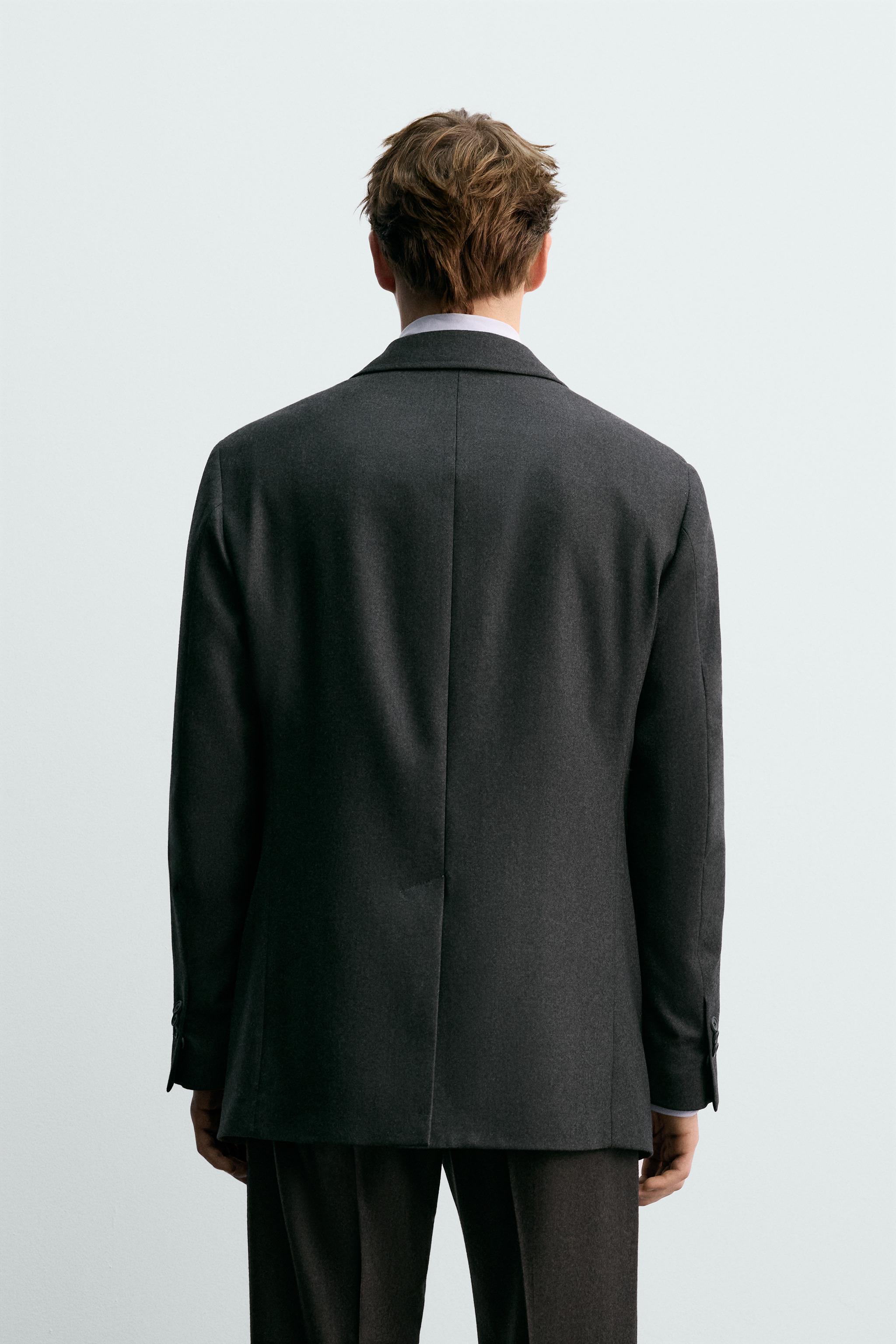 100% WOOL TWILL SUIT BLAZER AARON LEVINE X ZARA