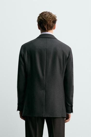 BLAZER DE COSTUME EN TWILL 100% LAINE AARON LEVINE X ZARA - Gris foncé de Zara - Image 2