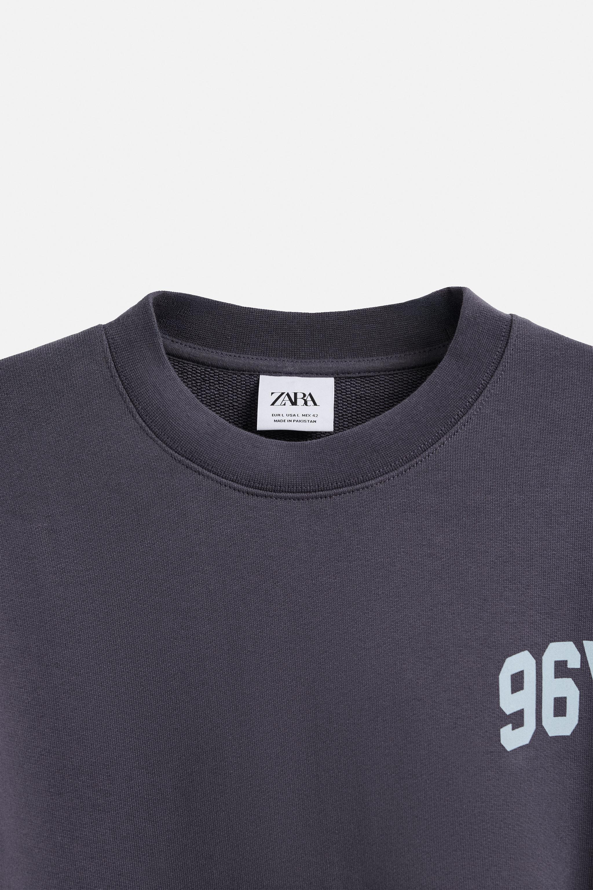 TEXT CREWNECK SWEATSHIRT - Purple | ZARA United States