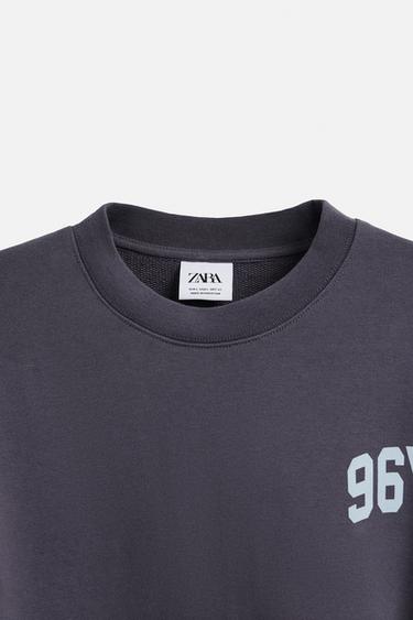 TEXT PRINT CREW NECK SWEATSHIRT - Purple by Zara - Image 8