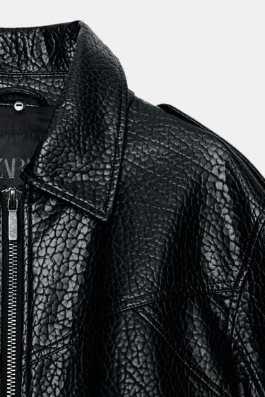 FAUX LEATHER BOMBER JACKET ZW COLLECTION - Black by Zara - Image 10