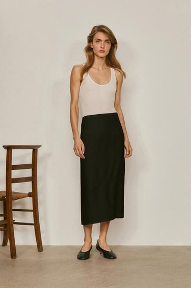 Zara Straight midi skirt - LIMITED EDITION - Black - Image 0