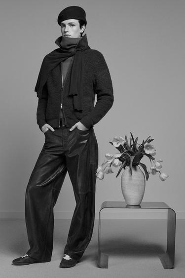 ZW COLLECTION LIMITED EDITION LEATHER TROUSERS - Brown by Zara - Image 1