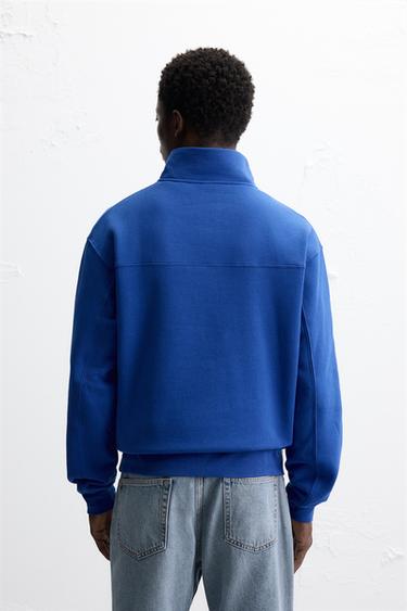 BASIC QUARTER ZIP SWEATSHIRT - Bluish by Zara - Image 2