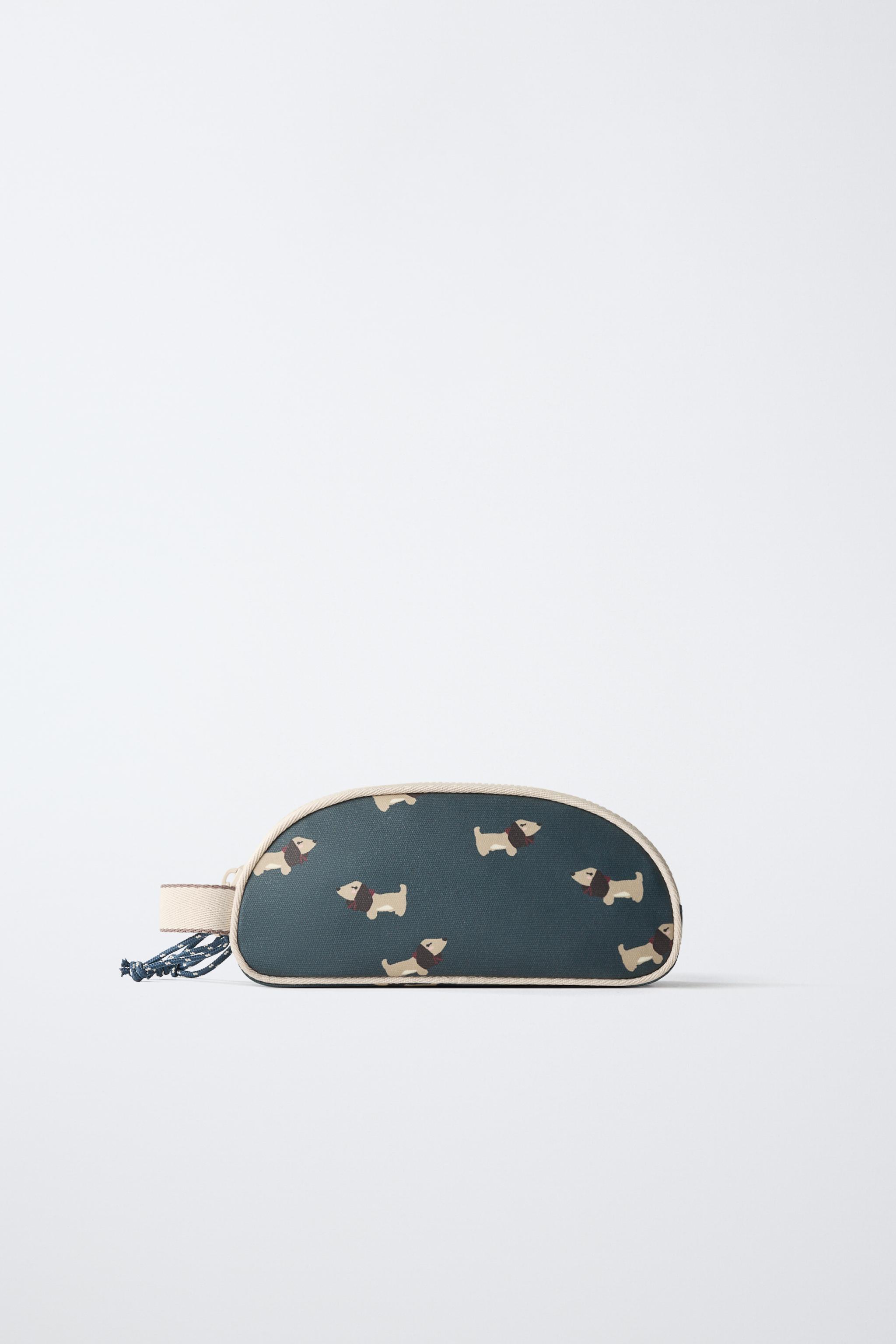 DOG PRINT POUCH — Blue