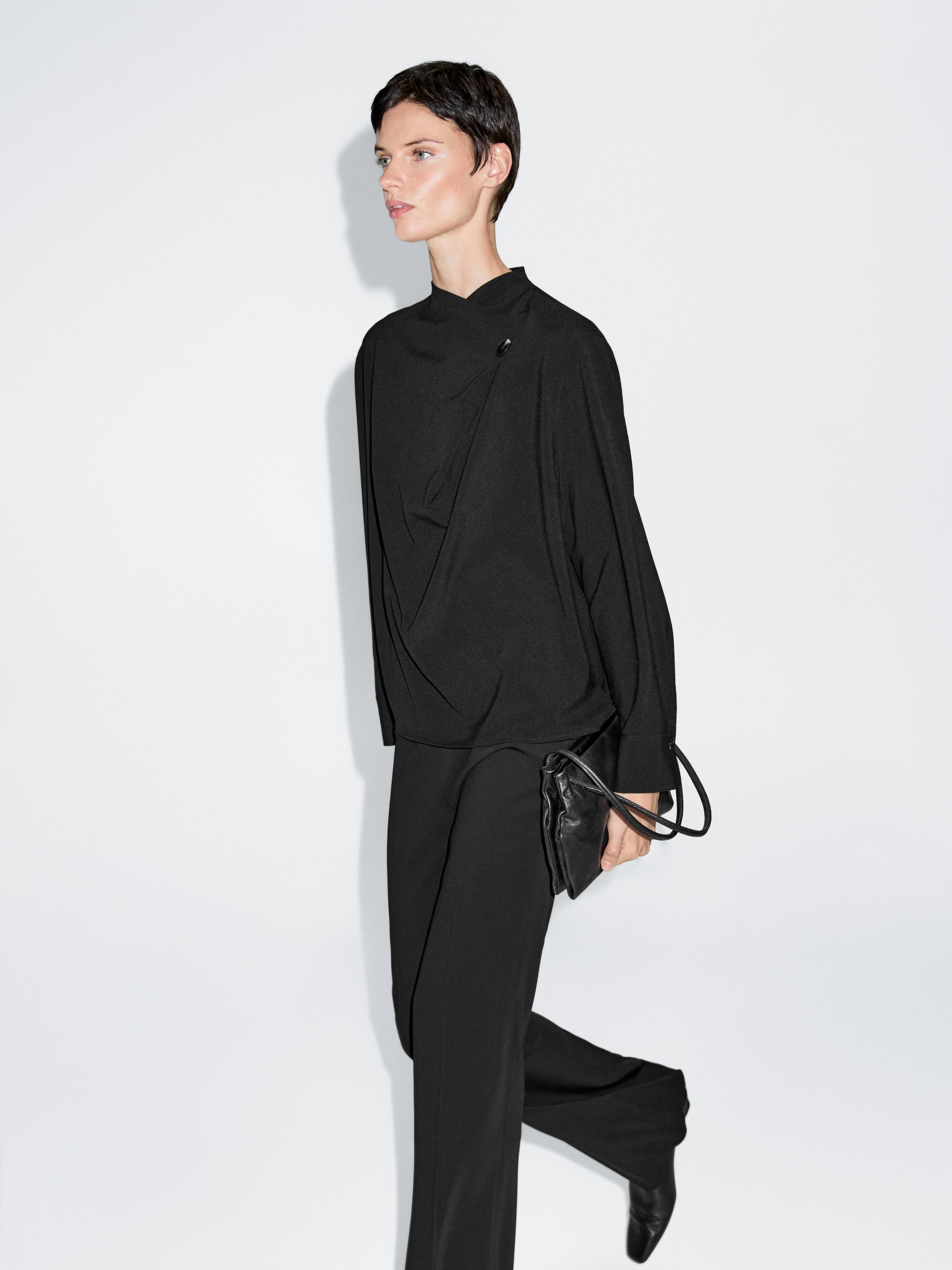 Chemisier croisé avec bouton