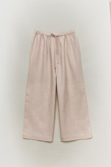 PANTALON LONG EN LIN - Rose de Zara - Image 4