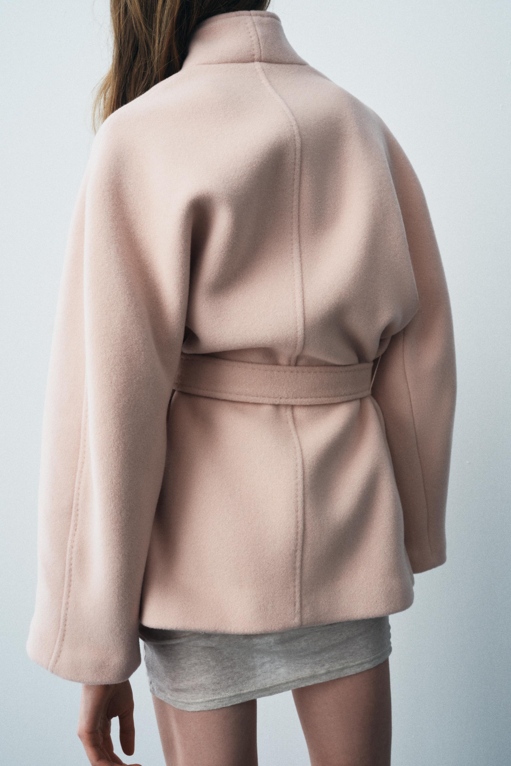 MANTEAU MELANGE DE LAINE MANTECO COLLECTION ZW Rose pastel ZARA France