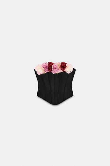 BUSTIER FLORES PALABRA DE HONOR - Negro de Zara