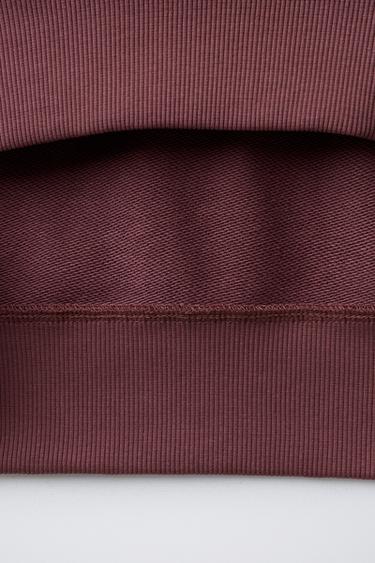 Zara TEXT SWEATSHIRT AND JOGGER PANTS SET - Light maroon