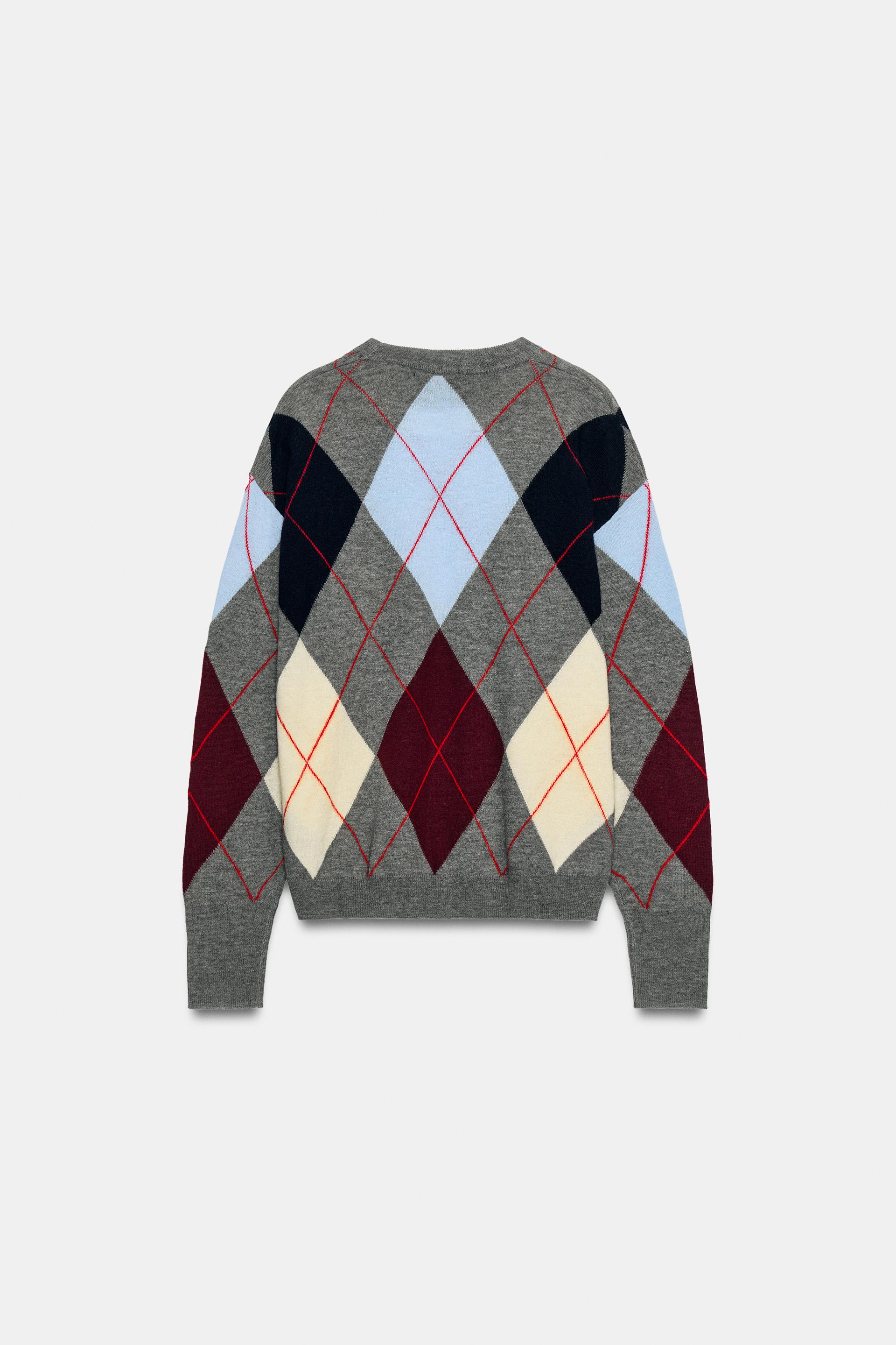 EXTRA-SOFT 100% WOOL ARGYLE SWEATER thumbnail 6
