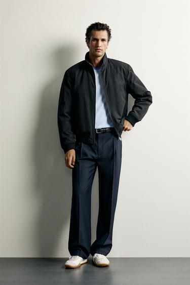 PADDED REGULAR FIT BOMBER JACKET - Black by Zara