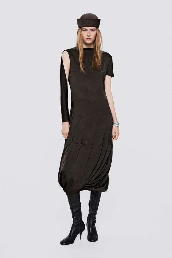 Bota tacón piel elástica - LIMITED EDITION - Negro de Zara - Imagen 0