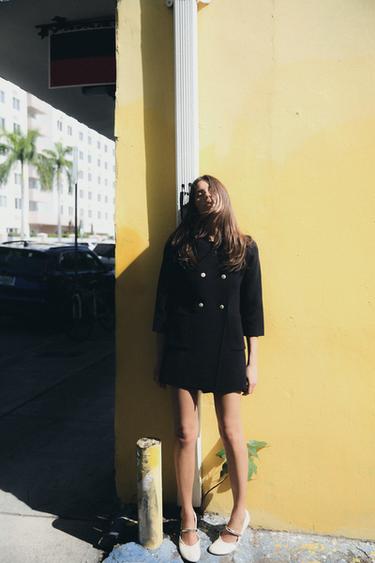 CROSSOVER KNIT COAT - Navy blue by Zara - Image 1