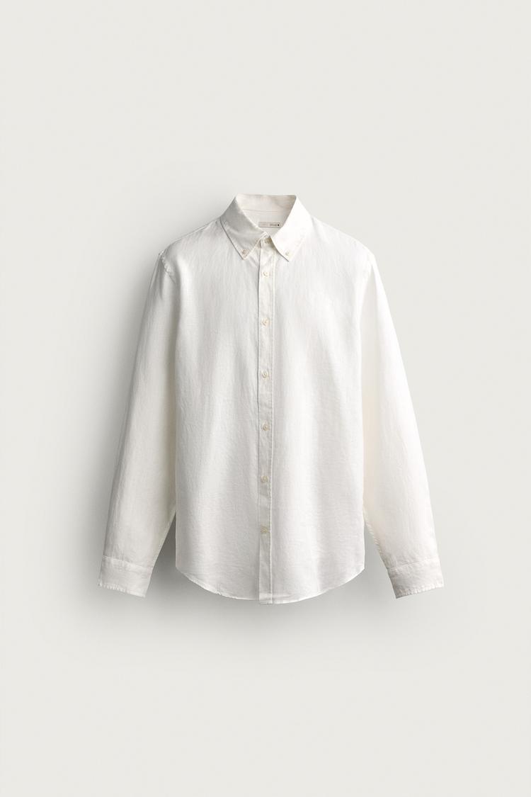 Camisa de lino 100% de corte regular 8