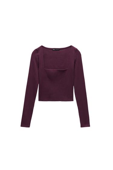SQUARE NECKLINE T-SHIRT