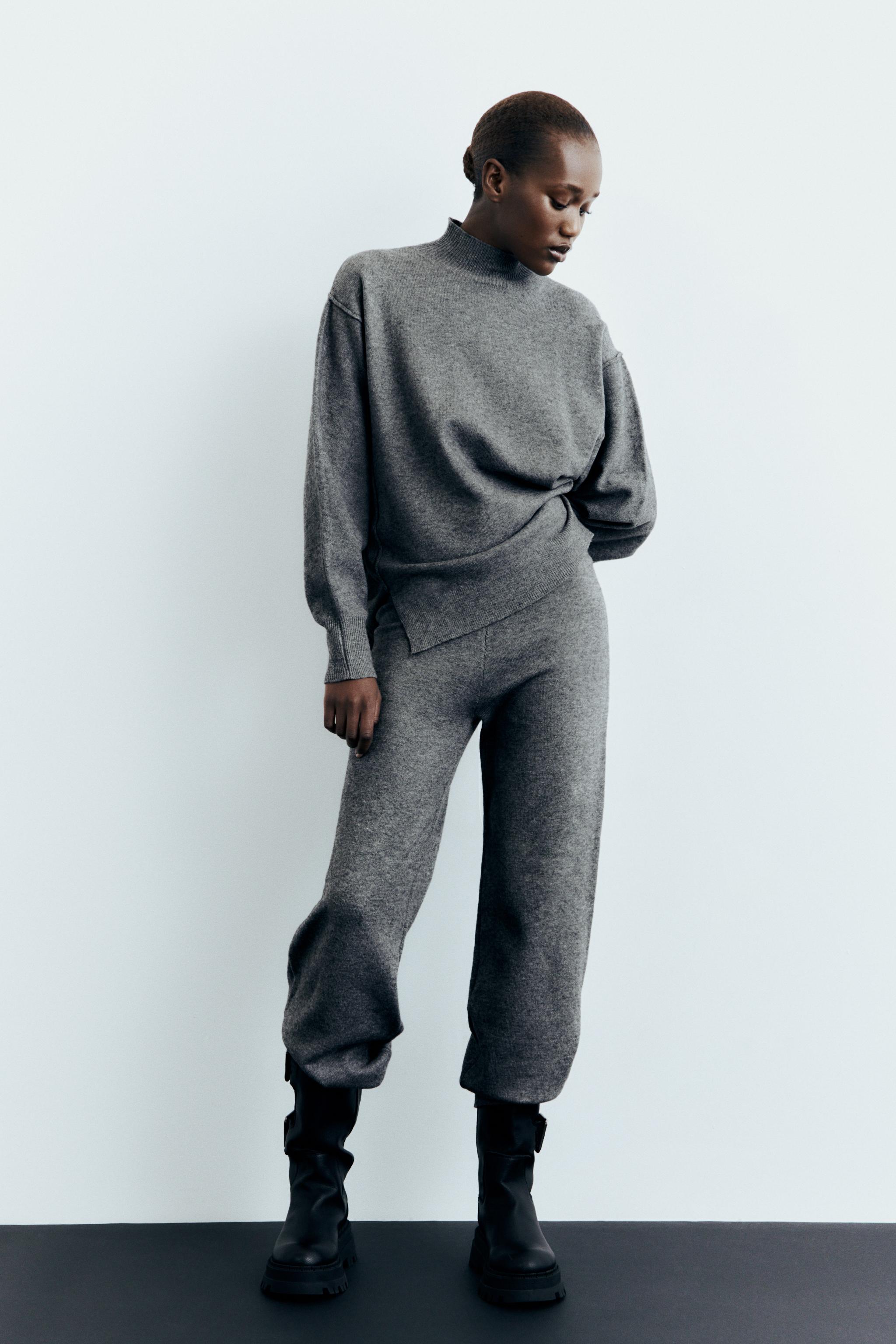 BASIC OVERSIZED KNIT SWEATER - Gray | ZARA Canada