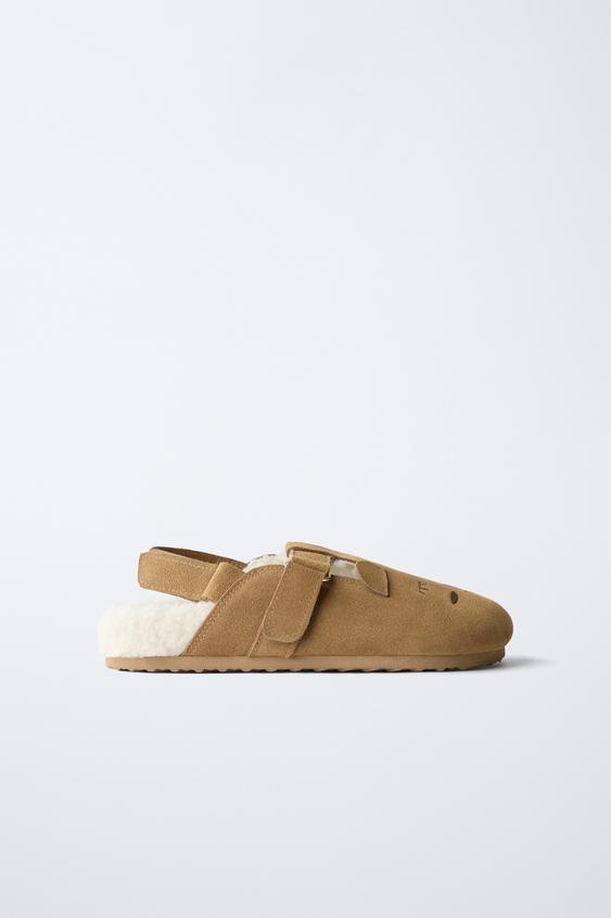 ANIMAL PRINT LEATHER CLOGS - Brown | ZARA Ireland