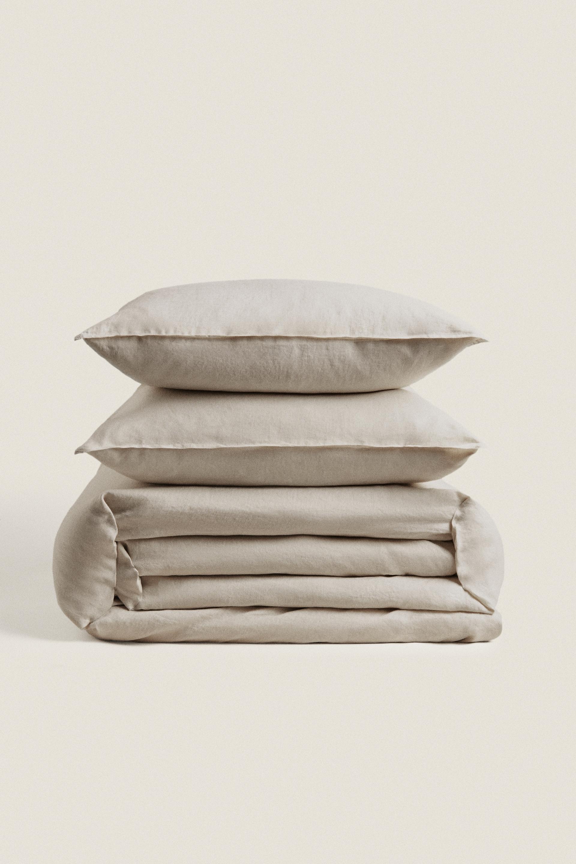 (140 GSM) WASHED LINEN DUVET COVER Midgray ZARA United States