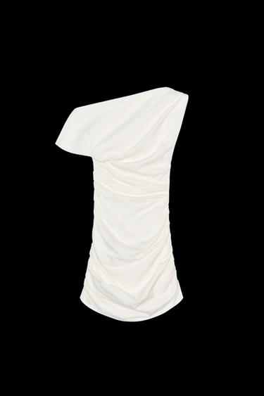 ZW COLLECTION SHORT DRAPED DRESS - Ecru by Zara