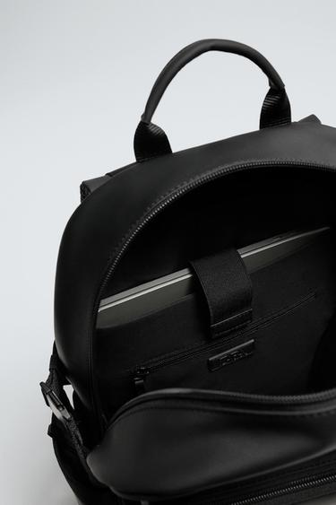 RUBBERISED MULTI-POCKET BACKPACK - Black by Zara - Image 3
